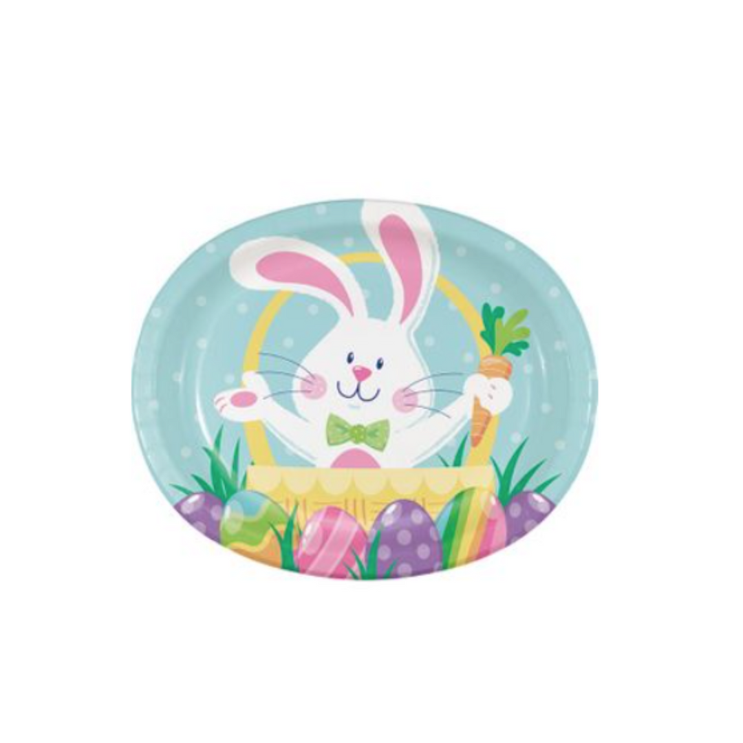 Festive Easter Oval Paper Plates - 8 ct