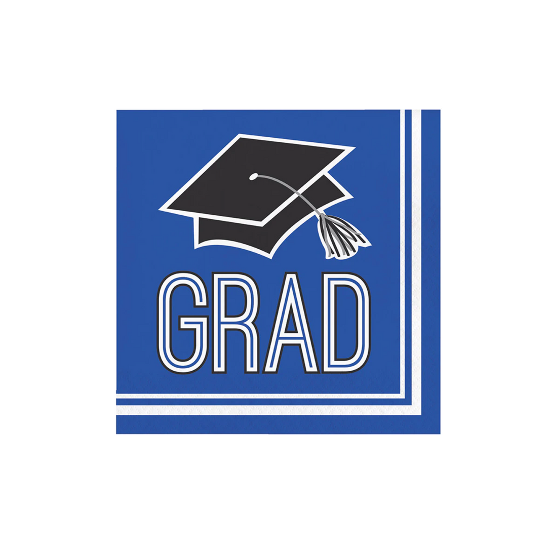 Blue Graduation Dessert Napkins