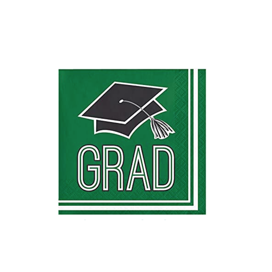 Green Graduation Lunch Napkins