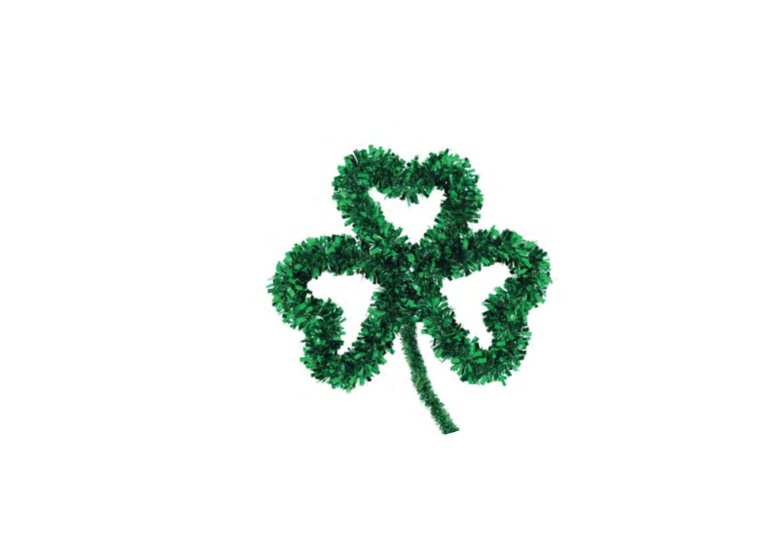 Tinsel Shamrock Wreath, 1ct