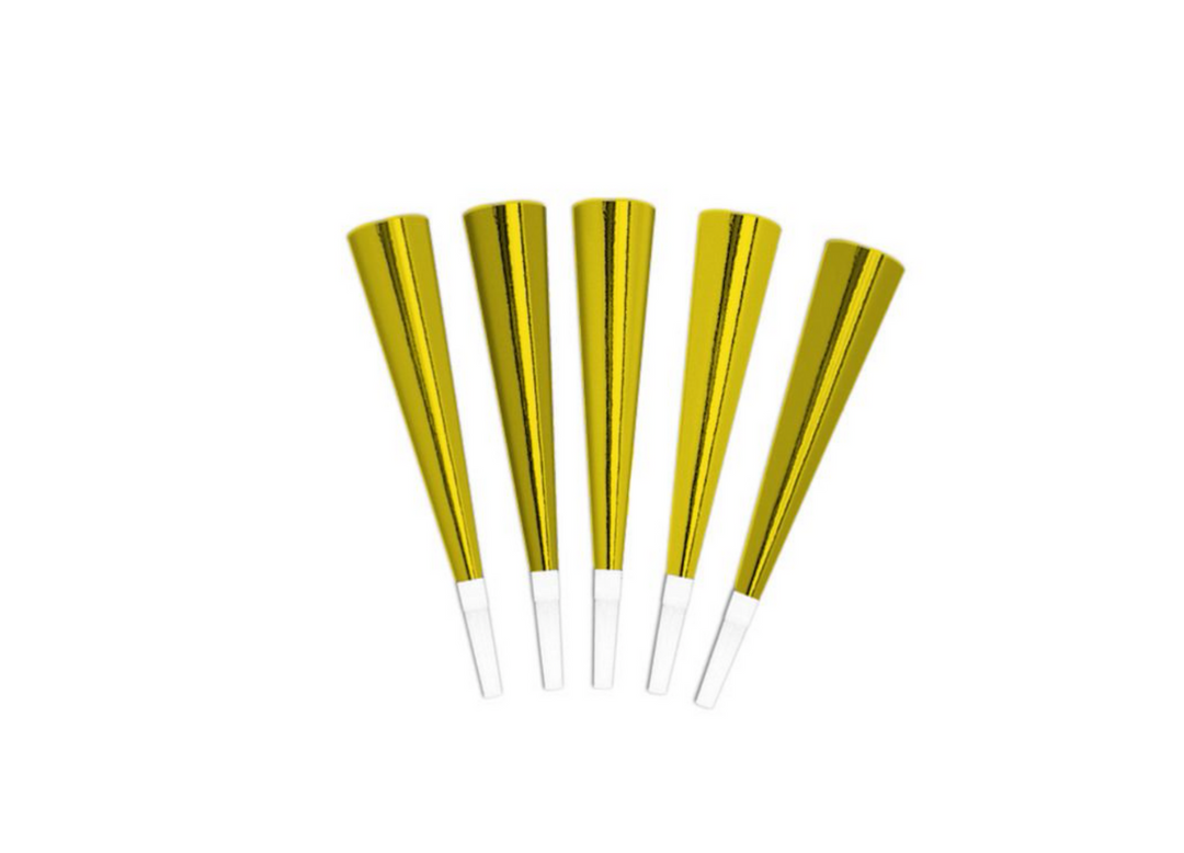 Gold New Years Horns - 20 Pc