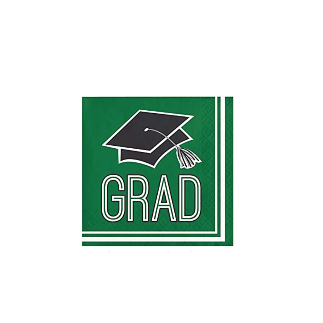 Green Graduation Dessert Napkins