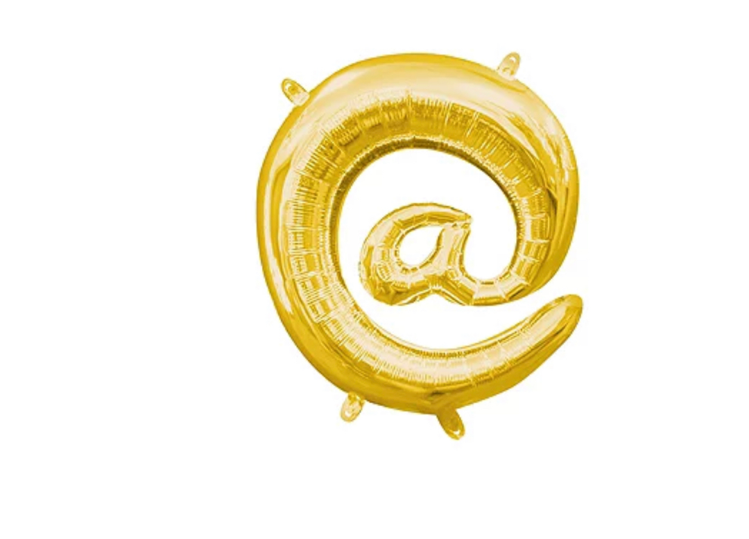 13 inch Gold Air filled Symbol Balloon (@)