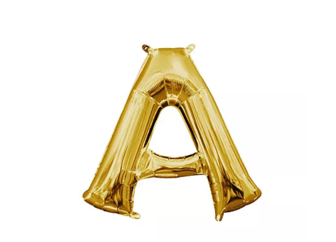 13 inch Gold Air filled Letter Balloon (A)