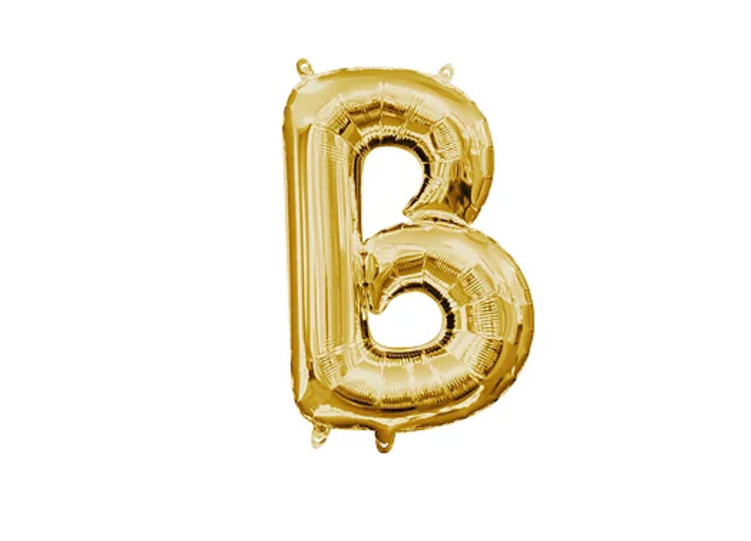 13 inch Gold Air filled Letter Balloon (B)