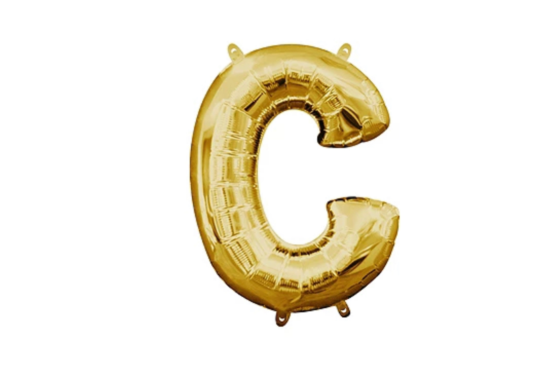 13 inch Gold Air filled Letter Balloon (C)