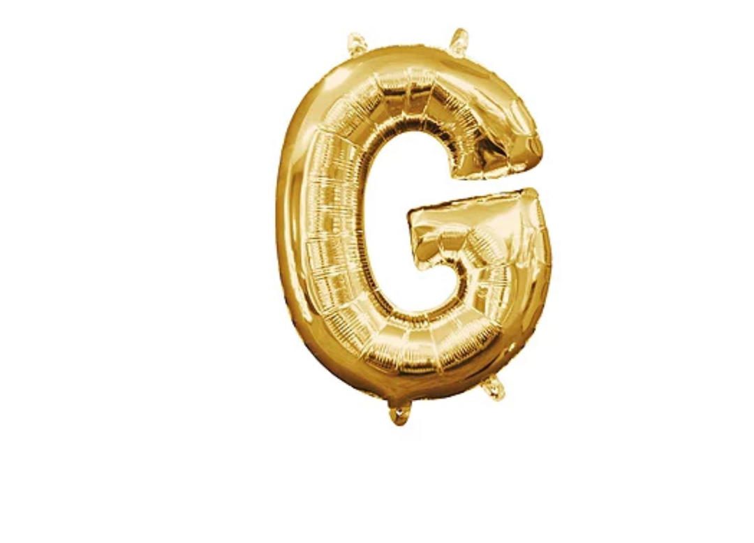 13 inch Gold Air filled Letter Balloon (G)