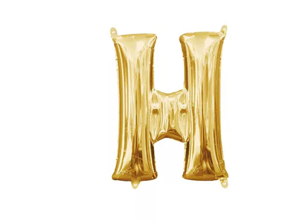 13 inch Gold Air filled Letter Balloon (H)