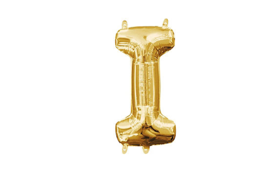 13 inch Gold Air filled Letter Balloon (I)