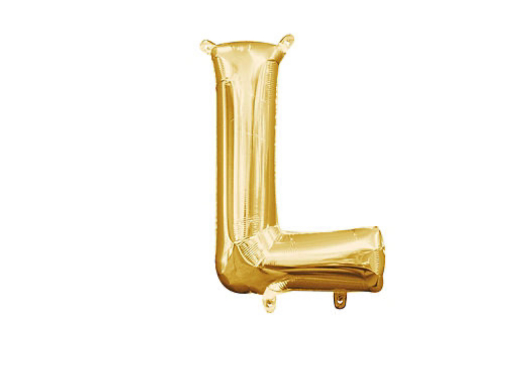 13 inch Gold Air filled Letter Balloon (L)