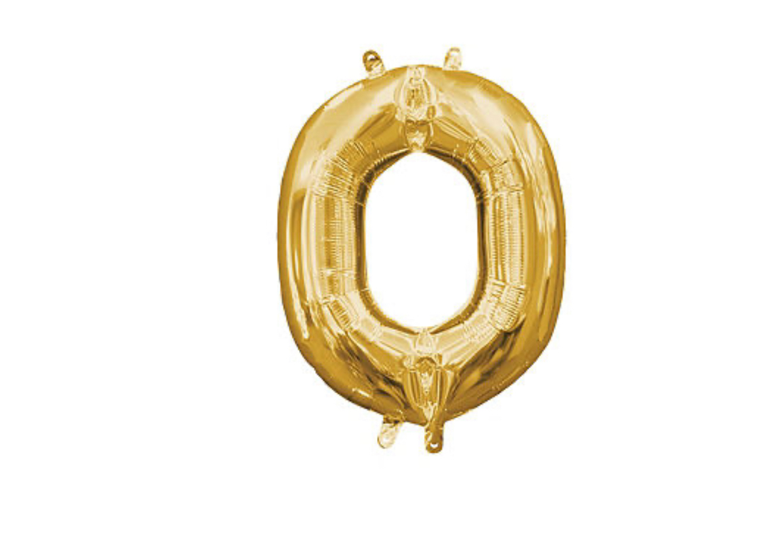 13 inch Gold Air filled Letter Balloon (O)
