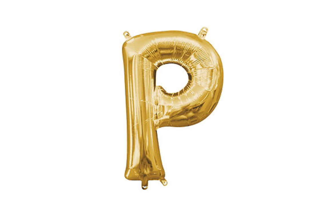 13 inch Gold Air filled Letter Balloon (P)