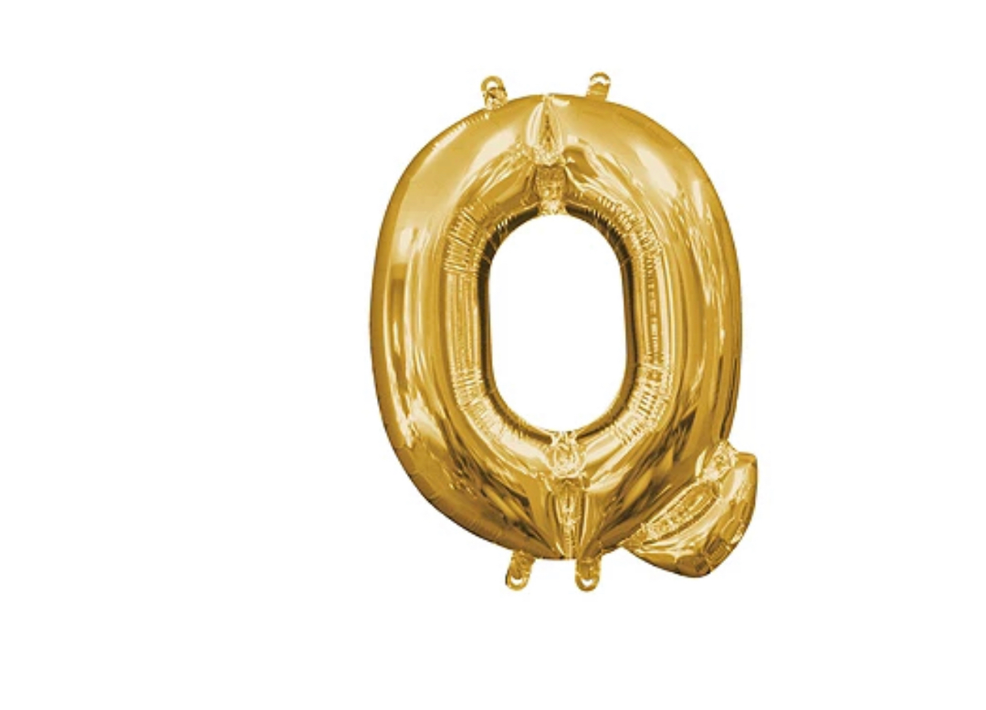 13 inch Gold Air filled Letter Balloon (Q)