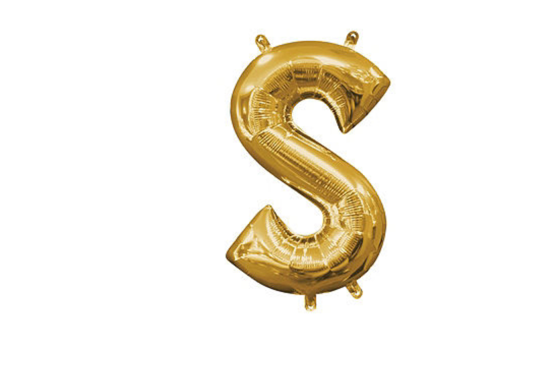 13 inch Gold Air filled Letter Balloon (S)