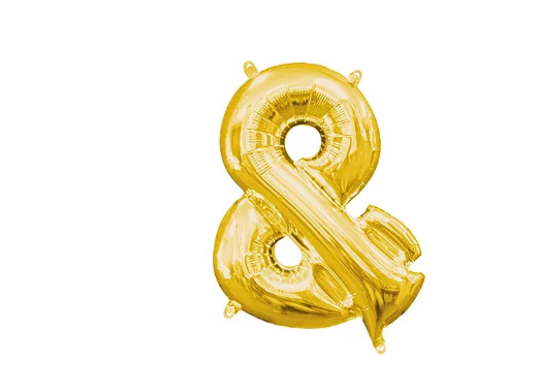 13 inch Gold Air filled Symbol Balloon (&)