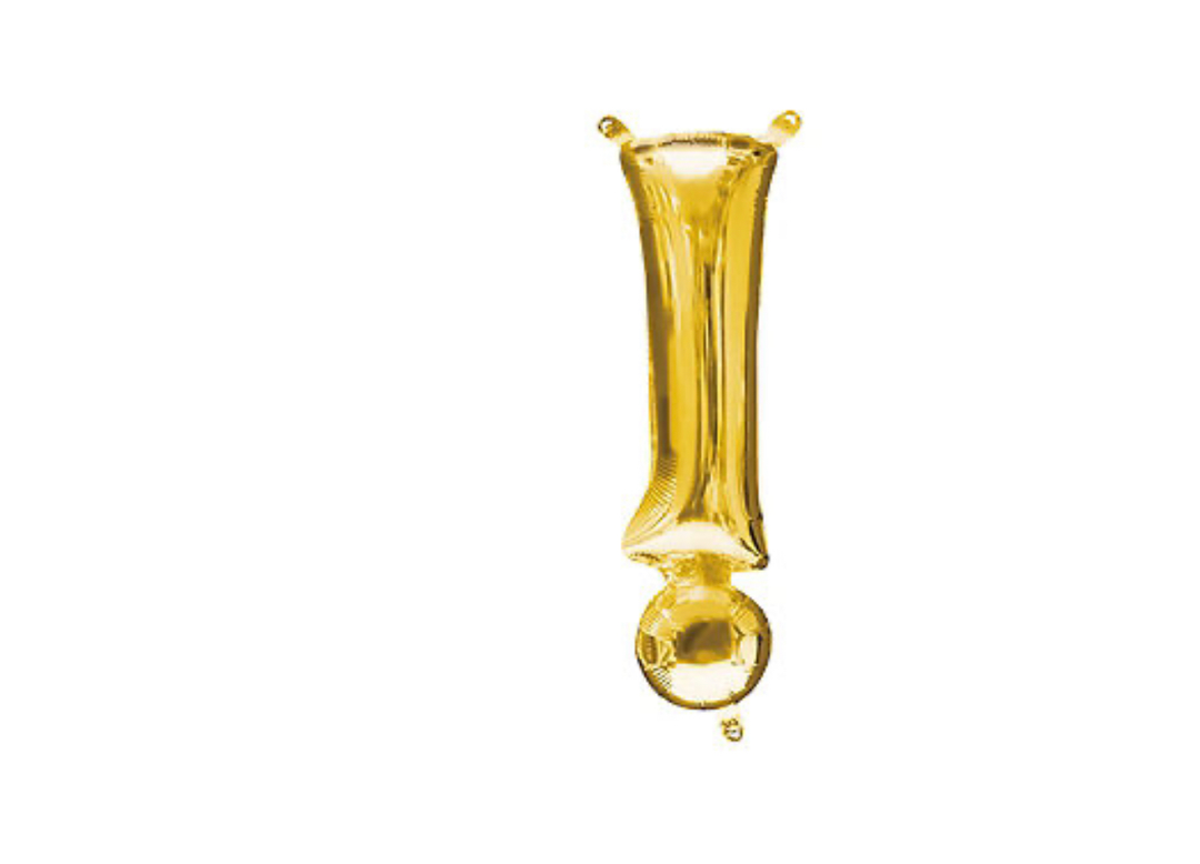 13 inch Gold Air filled Symbol Balloon (!)