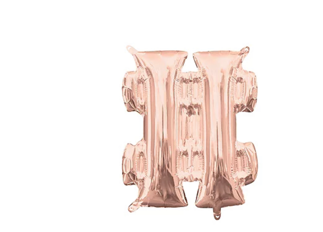 13 inch Rose Gold Air filled Balloon (#)