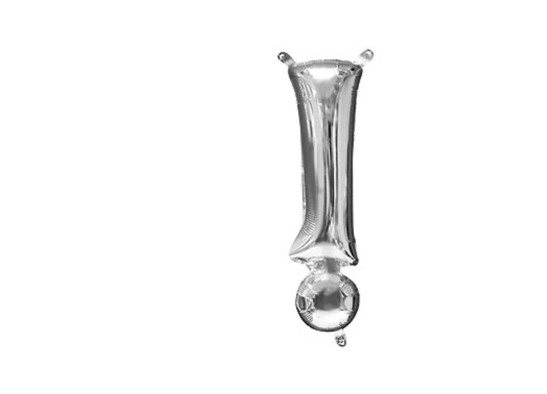 13 inch Silver Air filled Symbol Balloon (!)