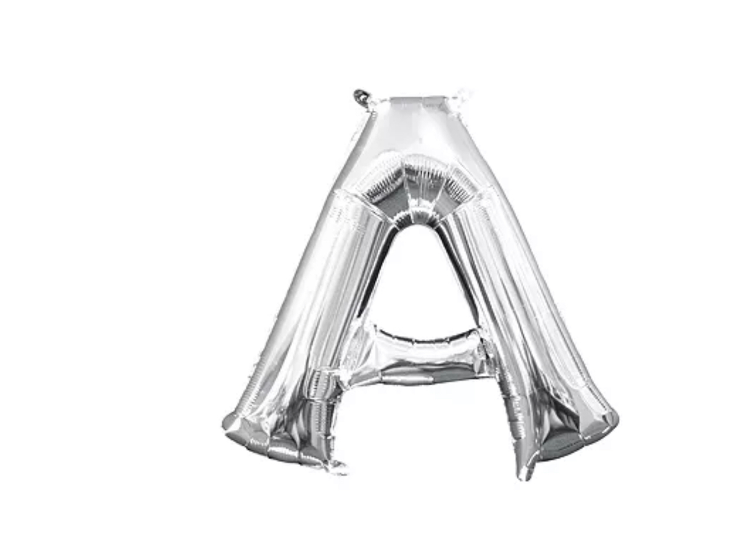 13 inch Silver Air filled Letter Balloon (A)