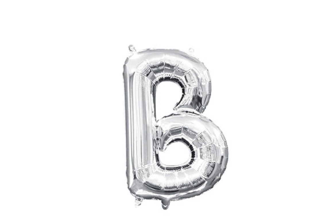 13 inch Silver Air filled Letter Balloon (B)