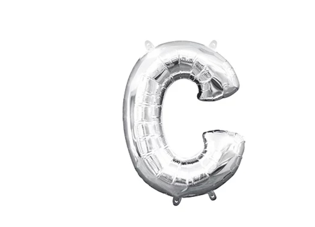 13 inch Silver Air filled Letter Balloon (C)