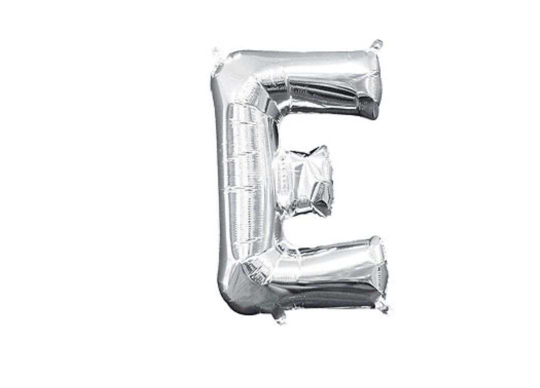 13 inch Silver Air filled Letter Balloon (E)