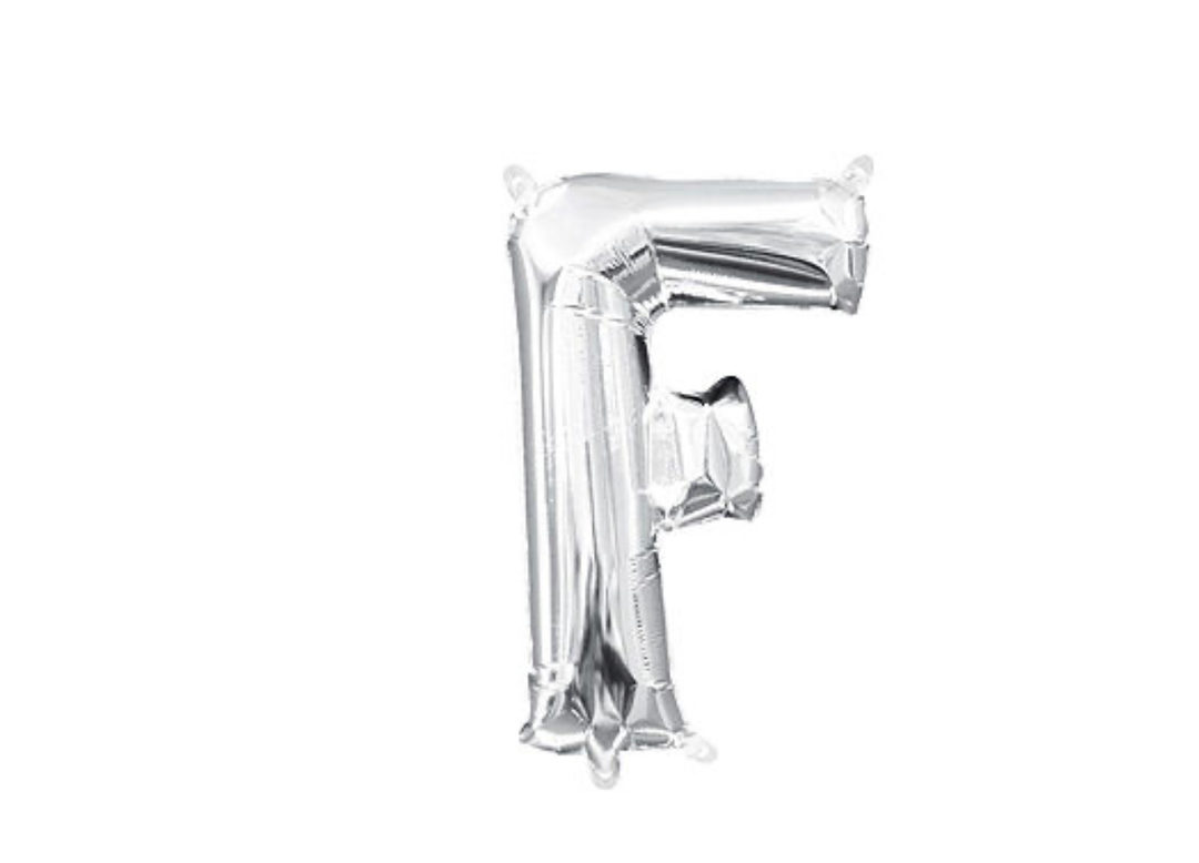 13 inch Silver Air filled Letter Balloon (F)