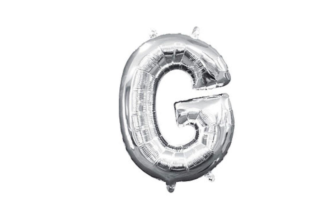 13 inch Silver Air filled Letter Balloon (G)