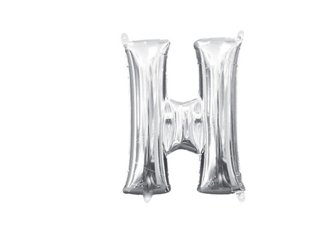 13 inch Silver Air filled Letter Balloon (H)