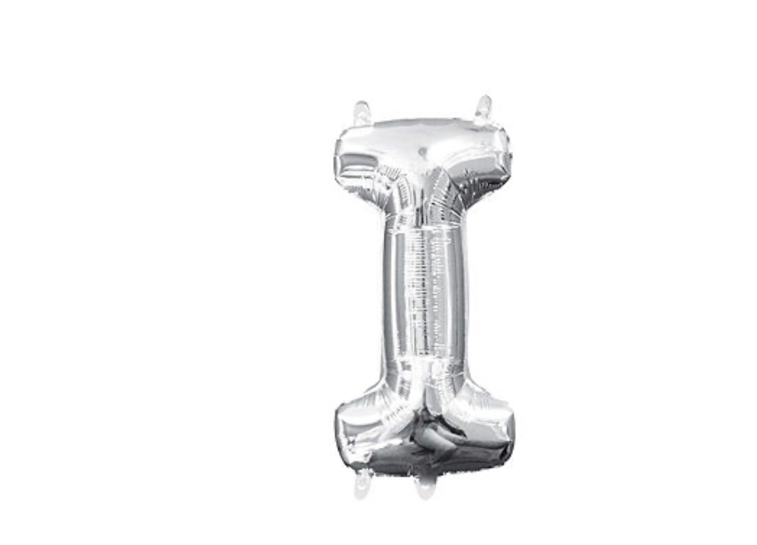 13 inch Silver Air filled Letter Balloon (I)