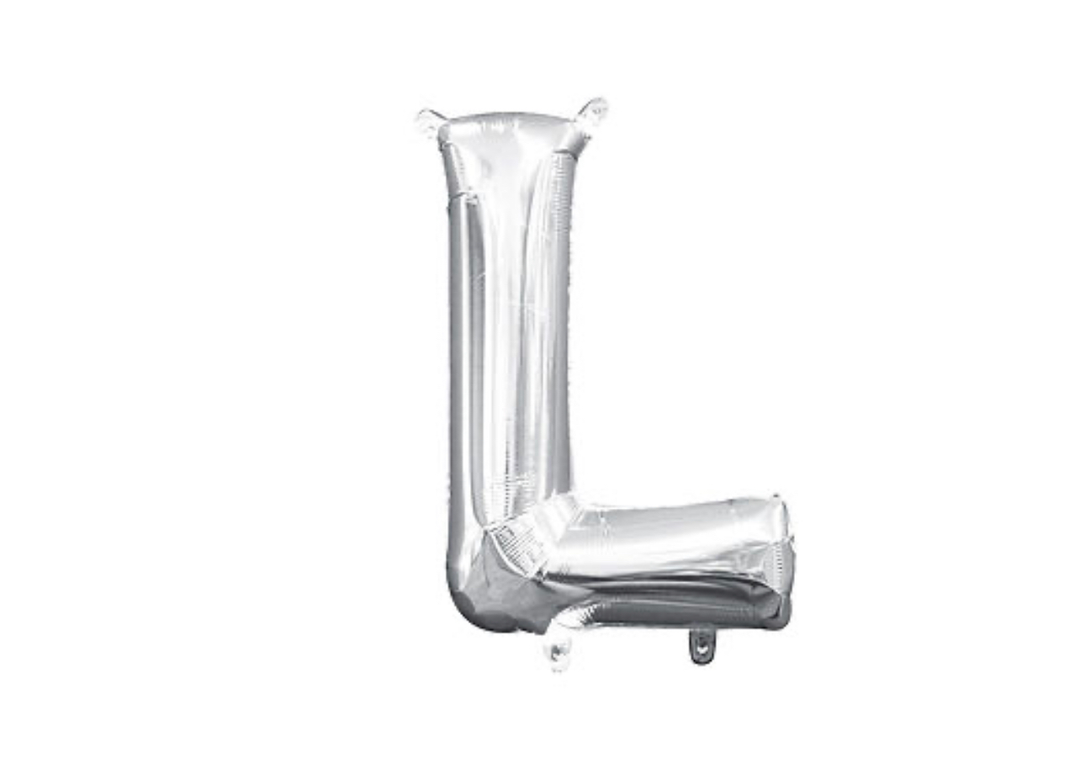 13 inch Silver Air filled Letter Balloon (L)
