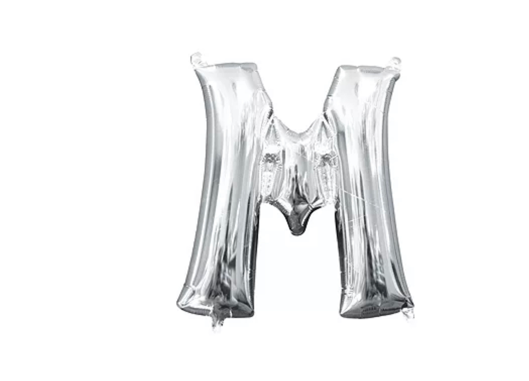 13 inch Silver Air filled Letter Balloon (M)