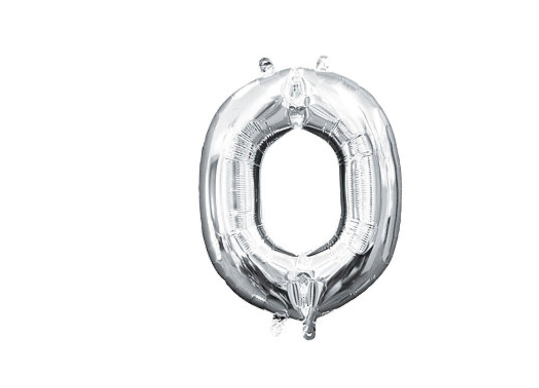 13 inch Silver Air filled Letter Balloon (O)