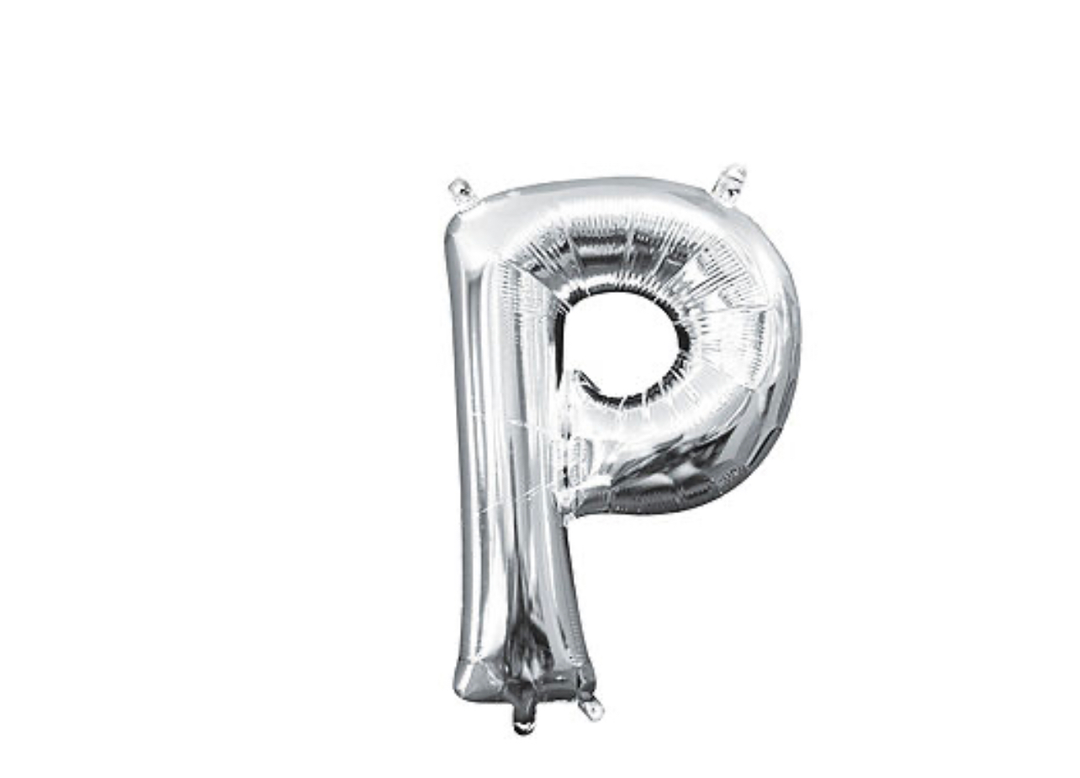 13 inch Silver Air filled Letter Balloon (P)