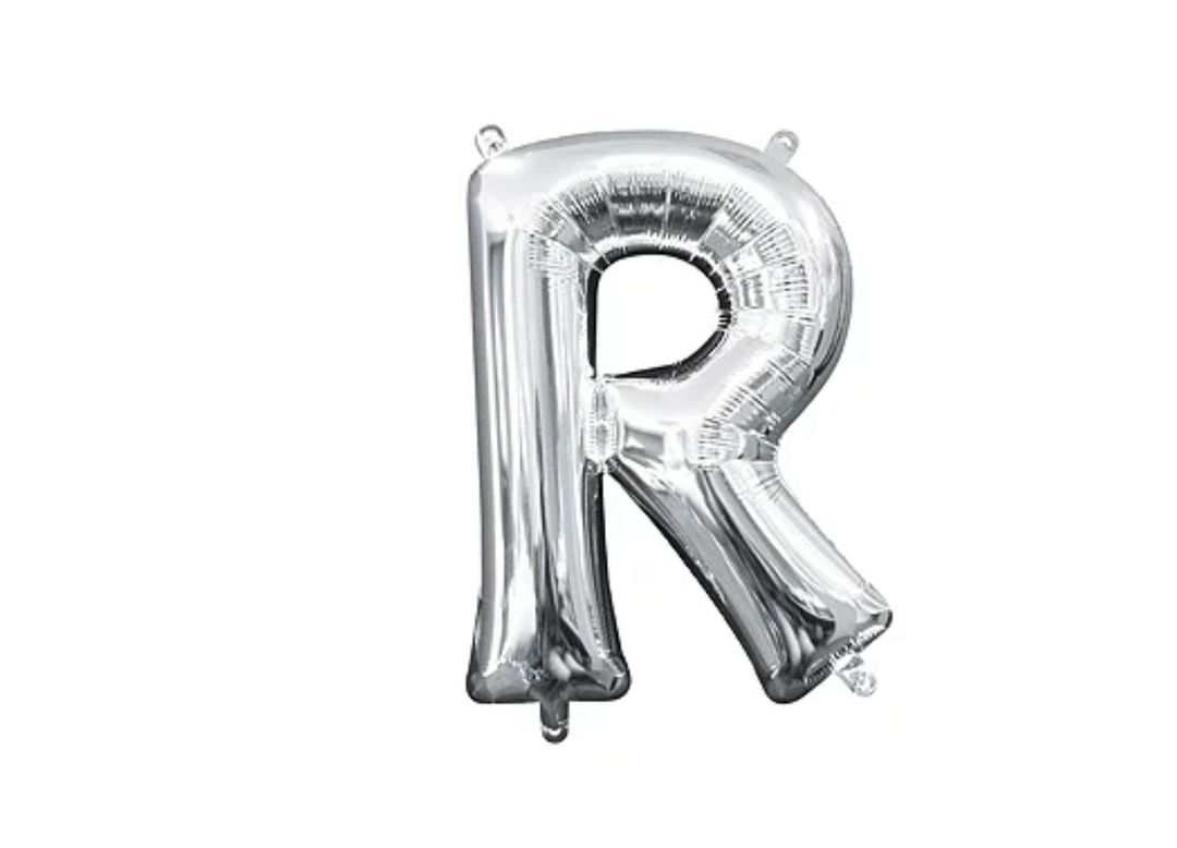 13 inch Silver Air filled Letter Balloon (R)