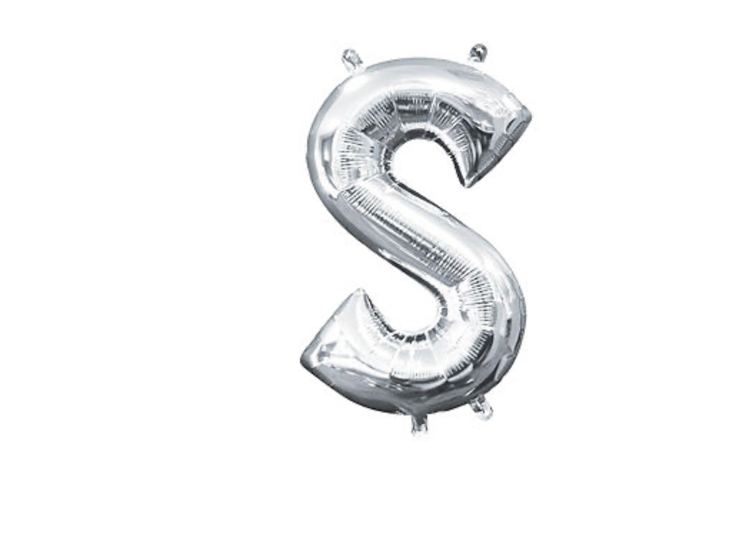 13 inch Silver Air filled Letter Balloon (S)