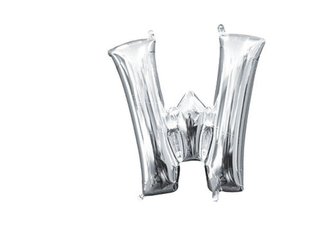 13 inch Silver Air filled Letter Balloon (W)