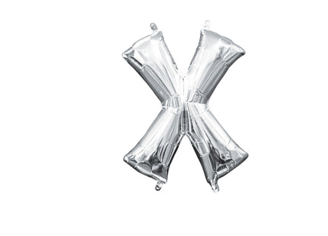 13 inch Silver Air filled Letter Balloon (X)