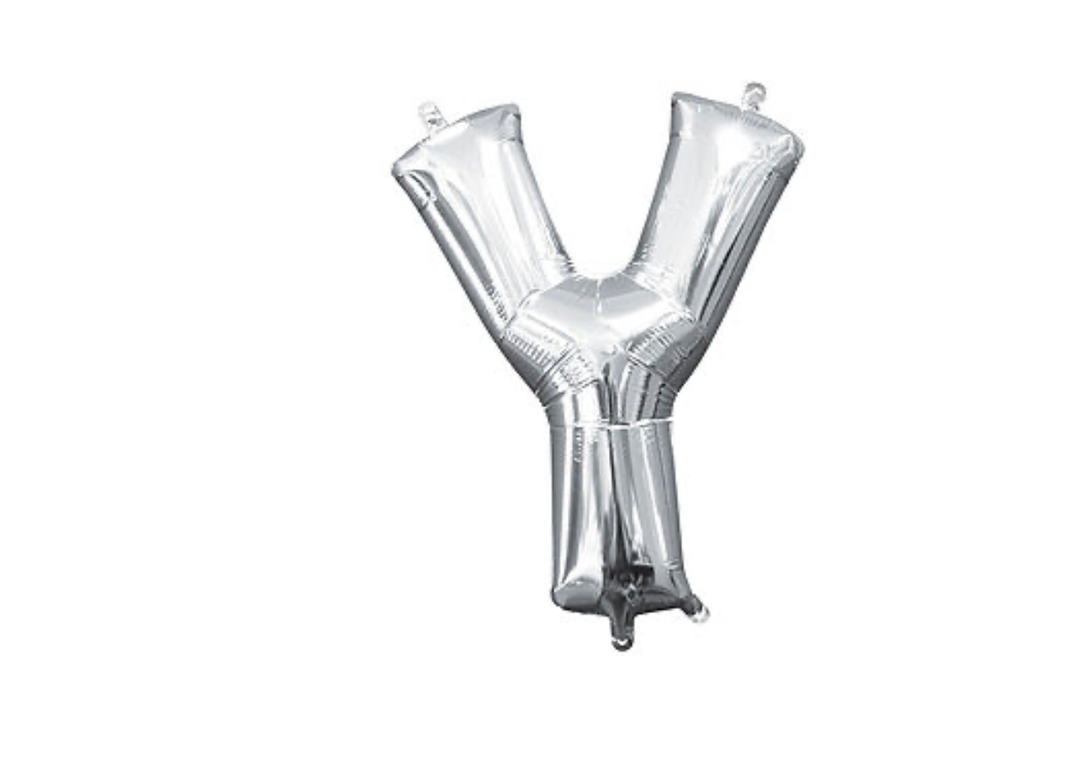 13 inch Silver Air filled Letter Balloon (Y)