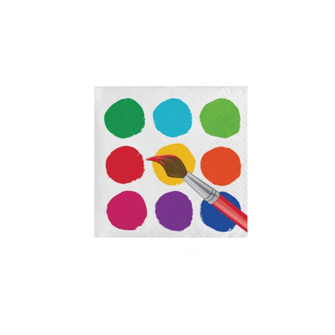 Art Paper Beverage Napkins, 5in, 16ct