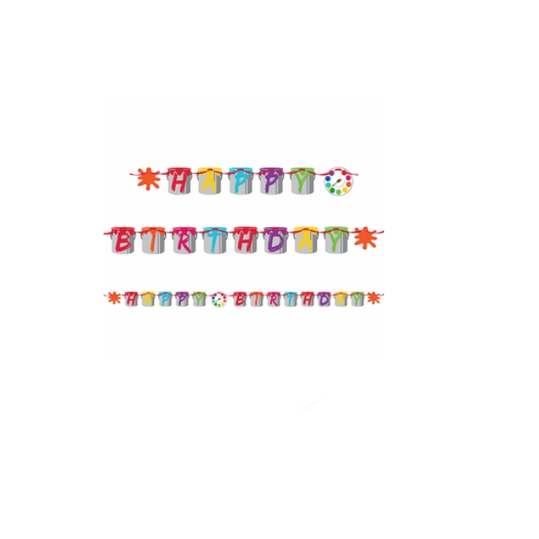 Art Theme Happy Birthday Banner