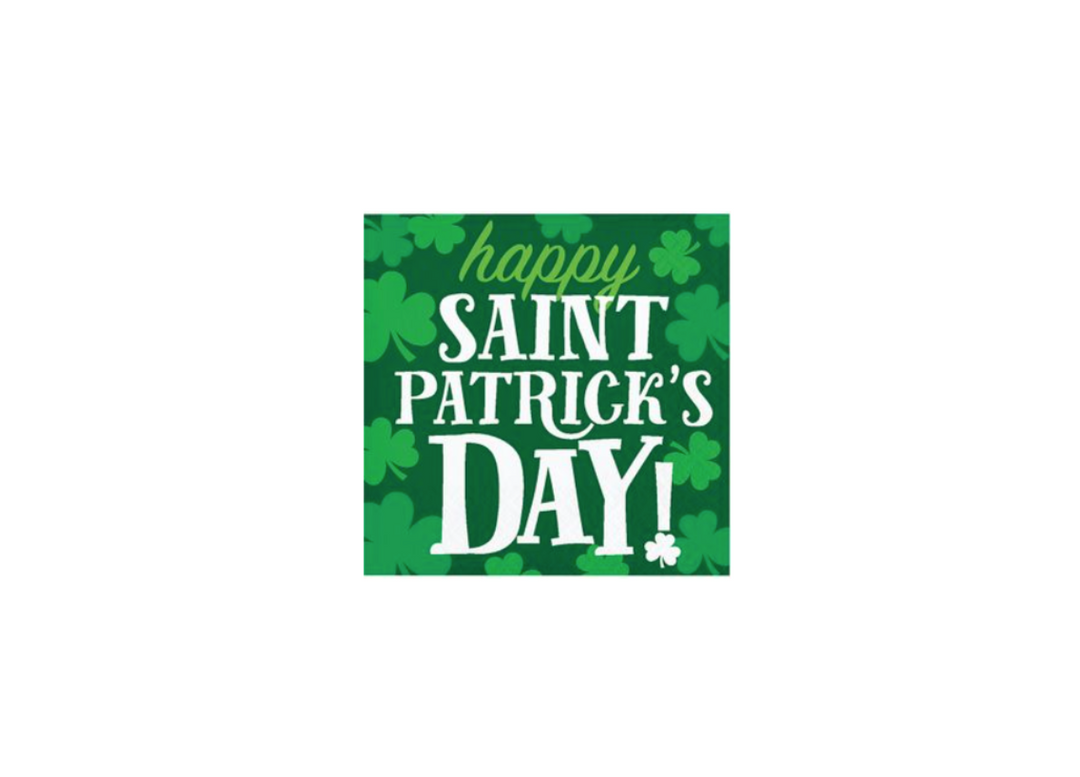 Happy St. Patrick's Day Disposable Beverage Napkins 8ct