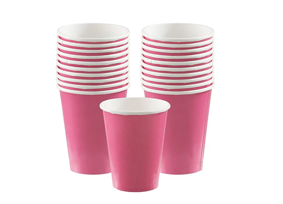 Bright Pink Paper Cups, 20ct