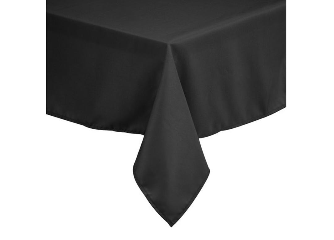 Rectangular Black Polyester Cloth Table Cover