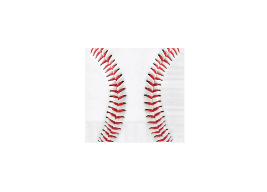 Baseball Paper Beverage Napkins, 5in, 16ct