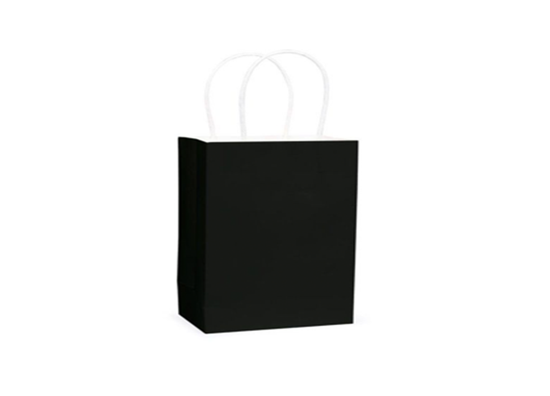 Black Paper Party Favor Gift Bag with Handles - 12ct