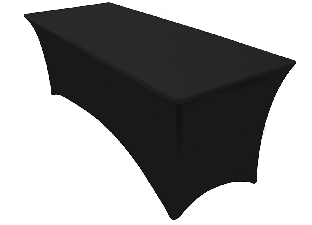 Black Rectangular Spandex Fitted Table Cover