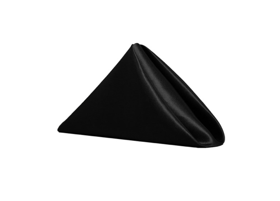 Black Satin Cloth Dinner Napkins