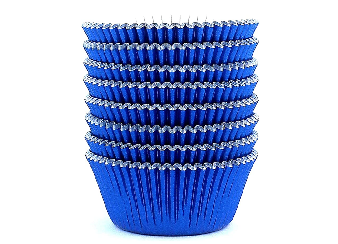 Metallic Blue Cupcake Liners