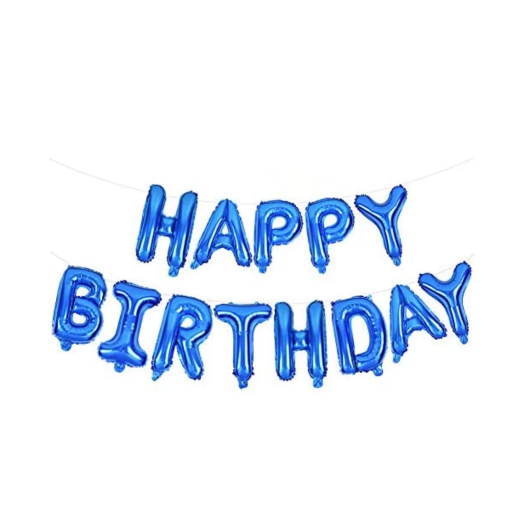 Blue Happy Birthday Balloons